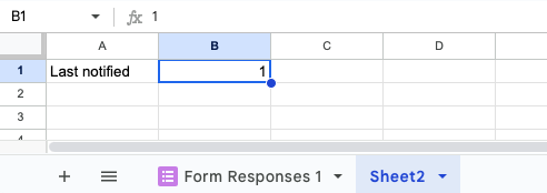 Extra sheet for last notified value